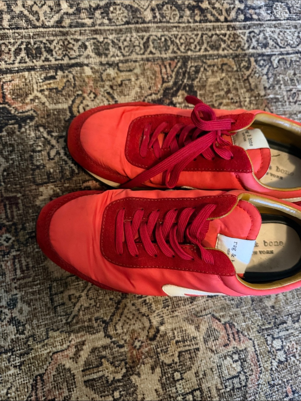 rag & bone Red Athletic Sneakers with White Accent - Picture 2 of 4